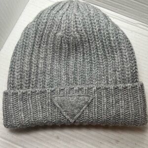 Prada Light Gray Knit Hat